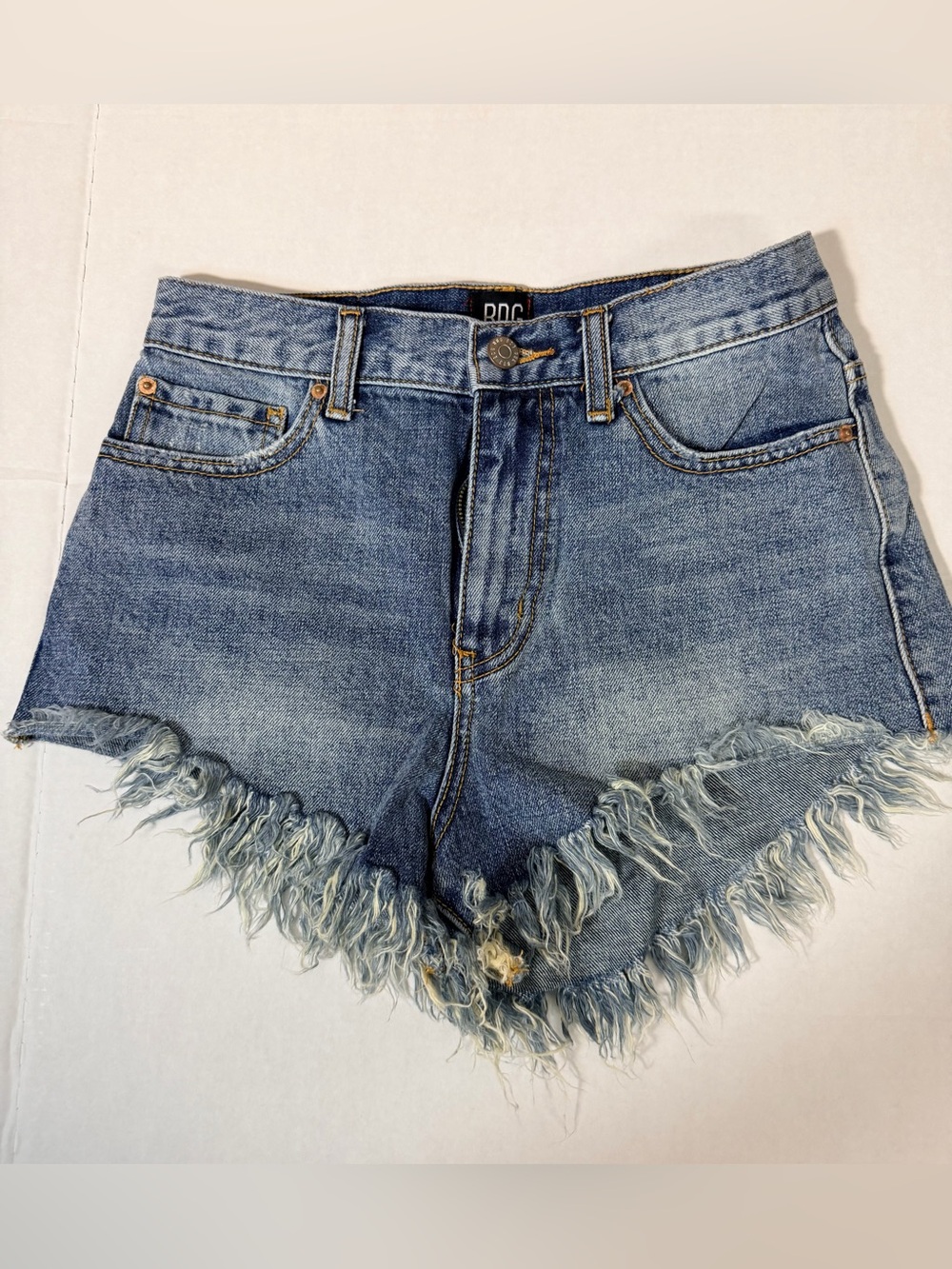 BDG Light Blue Frayed Hem Denim Shorts Size 26